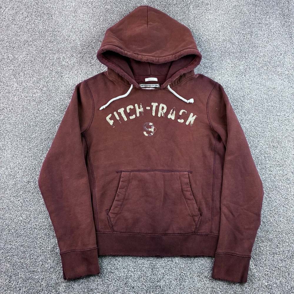 Abercrombie & Fitch Hoodie Men XL Burgundy Cotton Muscle Limited Edition 405/500